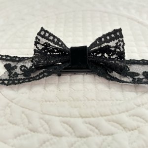 画像2: ３Ｄリボン・黒小花模様レース（ＪＤバレッタ）