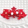 赤地ゴールドドット×赤サテン＆ドット模様クリスマスツリー×赤白ボンボン