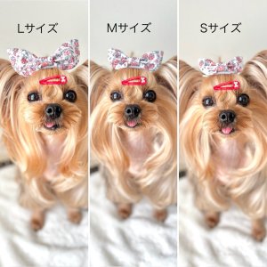 画像2: バニーリボン・リバティ・赤系いちご模様・3サイズからおえらびください。（JDバレッタ）