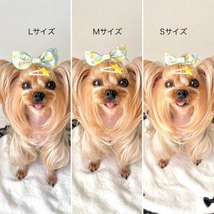 画像2: バニーリボン・リバティ・ライトミント&黄色お花模様・3サイズからおえらびください。（JDバレッタ）