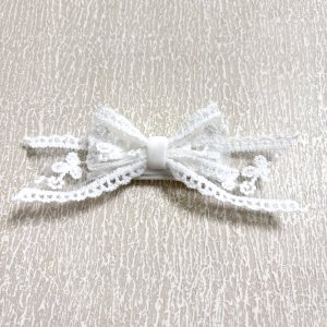 画像2: ３Ｄリボン・白小花模様レース（ＪＤバレッタ）