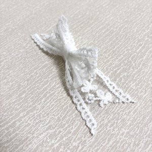 画像4: ３Ｄリボン・白小花模様レース（ＪＤバレッタ）