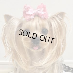 画像2: ピンクグラデーション薔薇リボン＆くすみぴんくサテン・Ｓサイズ（JDバレッタ）