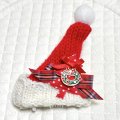 サンタ帽・赤チェックリボン×リースチャーム付クリスマスツリー（ＪＤバレッタ）