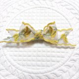 画像: ３Dミモザリボン・サイドスカラップ・ミモザ刺繍リボン（JDバレッタ）