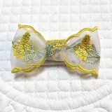 画像: ミモザリボン・サイドスカラップ・ミモザ刺繍リボン（JDバレッタ）