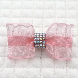 画像: ピンクサイドフリルオーガンジー＆ラインストーンテープ