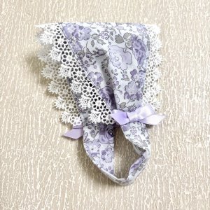 画像: バブーシュカ風スヌード・リバティラベンダー花模様・フェリシテ