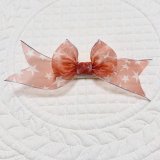 画像: 3Dリボン・オレンジ地星模様サイドグレーラインオーガンジー(JDバレッタ)