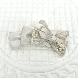 画像: トリプルリボン・シャンパンゴールドレース×シャンパンゴールドグログラン＆パールラインストーン付クリスマスツリーチャーム（JDバレッタ）