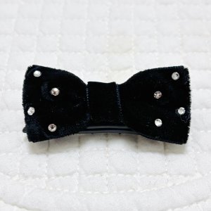 画像: 黒ベルベット×スワロフスキーラインストーン(JDバレッタ)