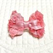 画像1: ピンクグラデーション薔薇リボン＆くすみぴんくサテン・Ｓサイズ（JDバレッタ）
