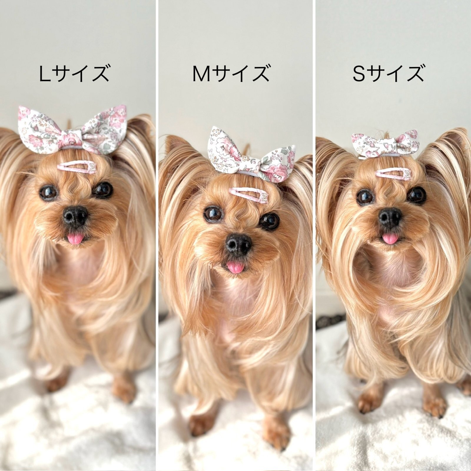 画像2: バニーリボン・リバティ・ピンクお花模様・3サイズからおえらびください。（JDバレッタ）